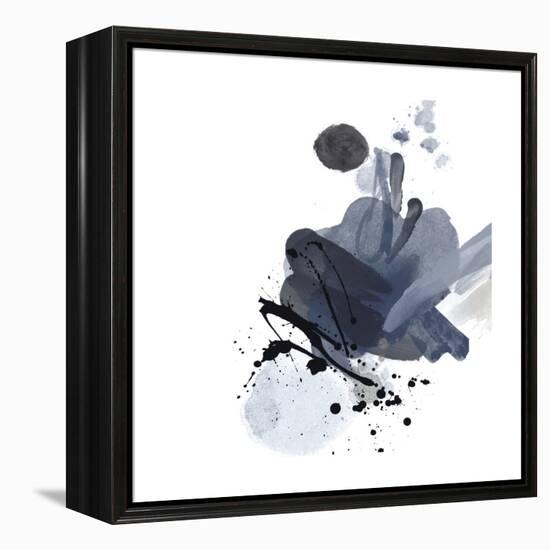 Blue & Black Splash I-Irena Orlov-Framed Stretched Canvas
