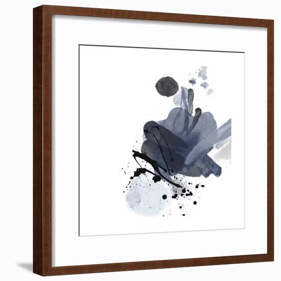 Blue & Black Splash I-Irena Orlov-Framed Art Print