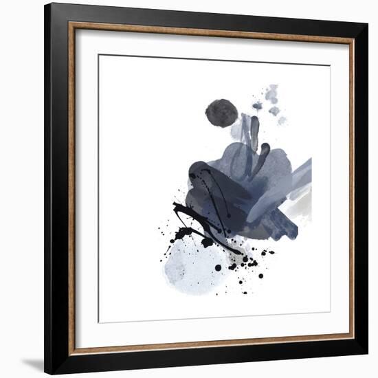 Blue & Black Splash I-Irena Orlov-Framed Art Print