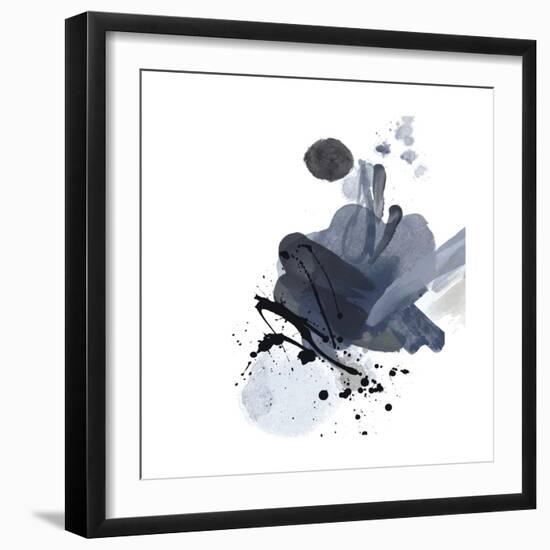 Blue & Black Splash I-Irena Orlov-Framed Art Print