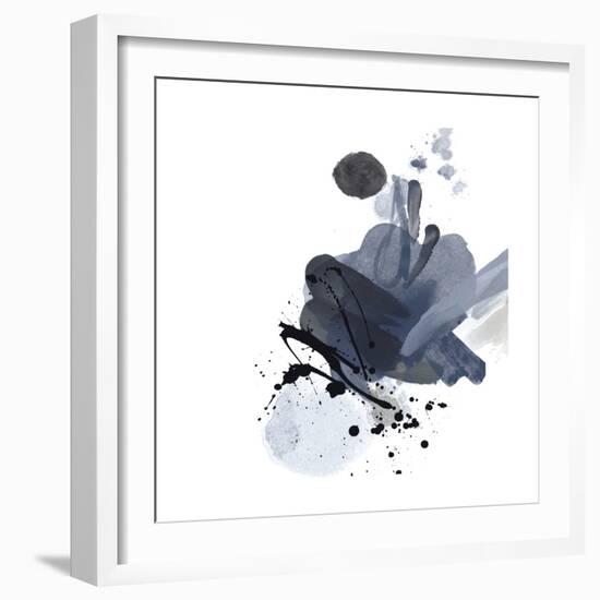 Blue & Black Splash I-Irena Orlov-Framed Art Print