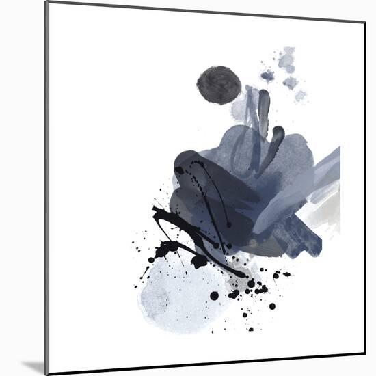 Blue & Black Splash I-Irena Orlov-Mounted Art Print