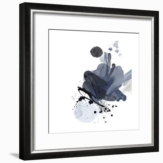 Blue & Black Splash I-Irena Orlov-Framed Art Print