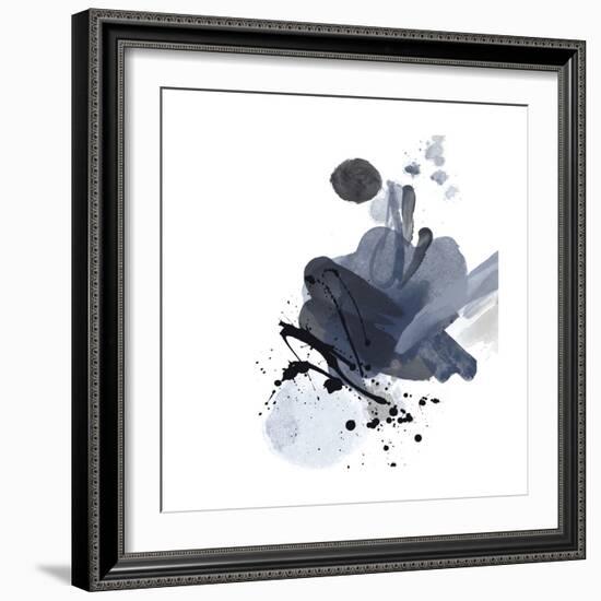 Blue & Black Splash I-Irena Orlov-Framed Art Print