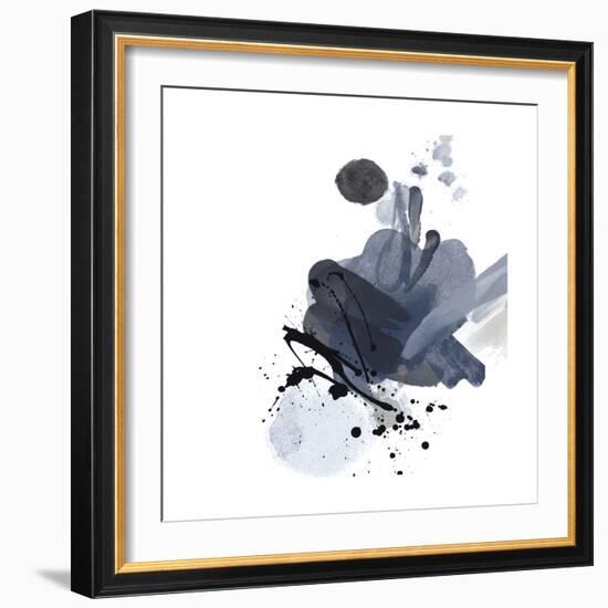 Blue & Black Splash I-Irena Orlov-Framed Art Print