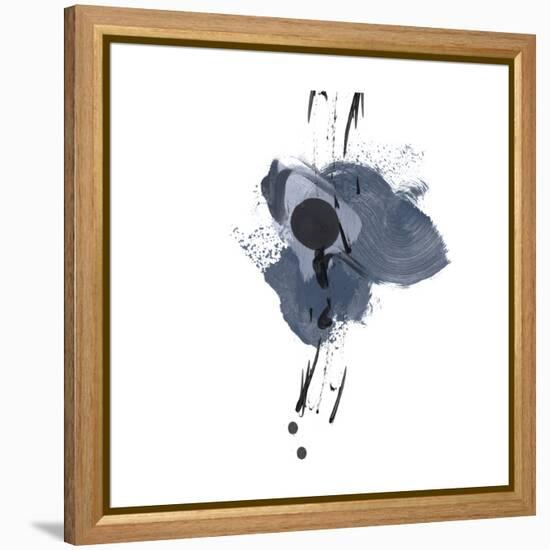 Blue & Black Splash II-Irena Orlov-Framed Stretched Canvas