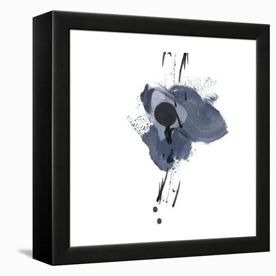 Blue & Black Splash II-Irena Orlov-Framed Stretched Canvas