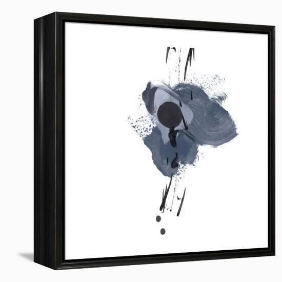 Blue & Black Splash II-Irena Orlov-Framed Stretched Canvas