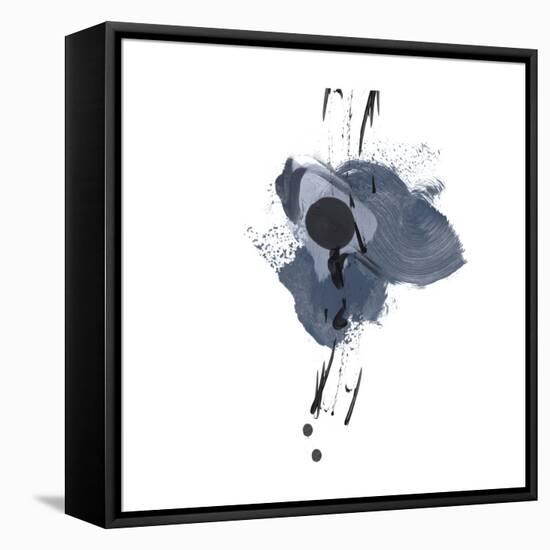 Blue & Black Splash II-Irena Orlov-Framed Stretched Canvas