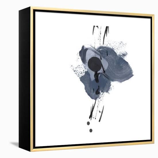 Blue & Black Splash II-Irena Orlov-Framed Stretched Canvas