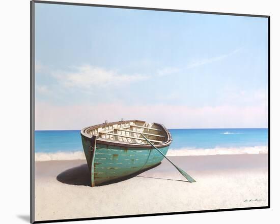 Blue Boat on Beach-Zhen-Huan Lu-Mounted Art Print