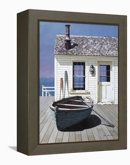 Blue Boat on Deck-Zhen-Huan Lu-Framed Premier Image Canvas