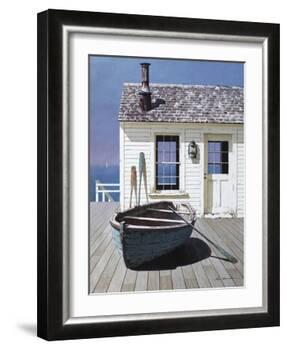 Blue Boat on Deck-Zhen-Huan Lu-Framed Photographic Print