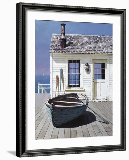 Blue Boat on Deck-Zhen-Huan Lu-Framed Photographic Print