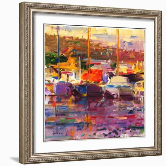 Blue Boat, St Tropez-Peter Graham-Framed Giclee Print