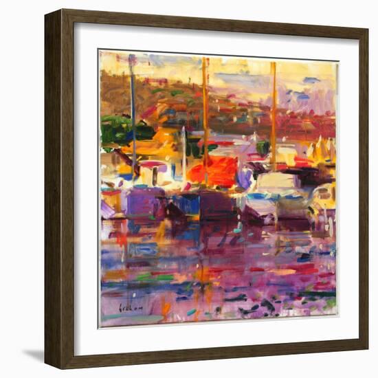 Blue Boat, St Tropez-Peter Graham-Framed Giclee Print