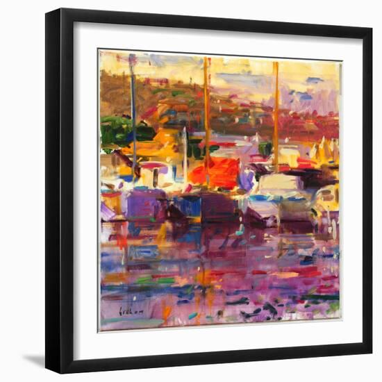 Blue Boat, St Tropez-Peter Graham-Framed Giclee Print