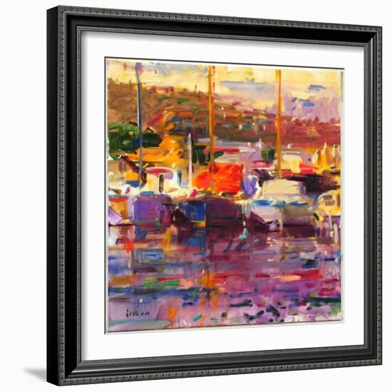 Blue Boat, St Tropez-Peter Graham-Framed Giclee Print