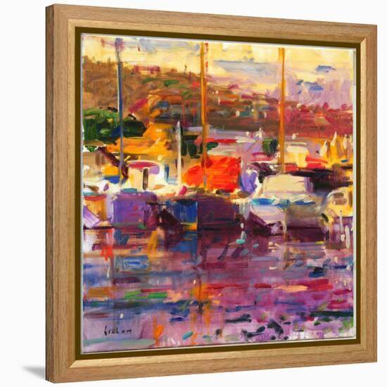 Blue Boat, St Tropez-Peter Graham-Framed Premier Image Canvas