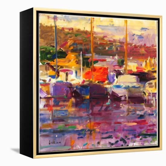 Blue Boat, St Tropez-Peter Graham-Framed Premier Image Canvas