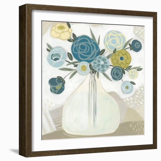 Blue Bohemian Bouquet II-June Erica Vess-Framed Art Print