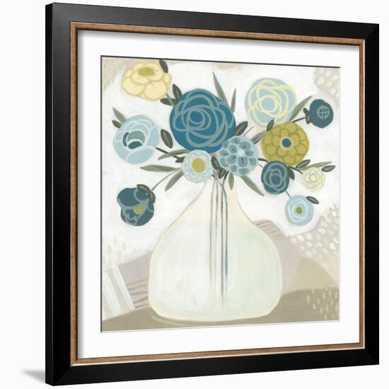 Blue Bohemian Bouquet II-June Erica Vess-Framed Art Print