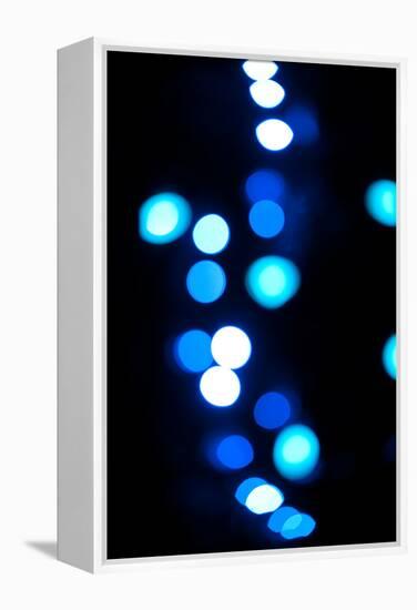 Blue Bokeh I-Erin Berzel-Framed Premier Image Canvas