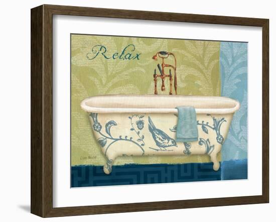 Blue Botanical Bath II-Lisa Audit-Framed Art Print