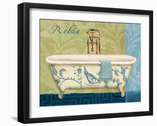 Blue Botanical Bath II-Lisa Audit-Framed Art Print