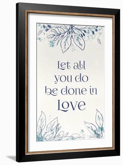 Blue Botanical Blessings 1-Melody Hogan-Framed Art Print