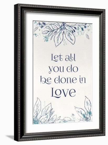 Blue Botanical Blessings 1-Melody Hogan-Framed Art Print