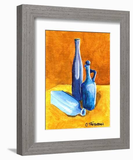 Blue Bottles-Cindy Thornton-Framed Art Print