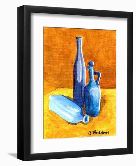 Blue Bottles-Cindy Thornton-Framed Art Print