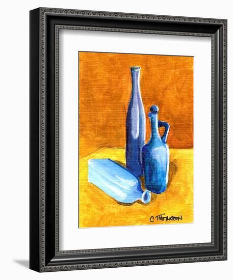 Blue Bottles-Cindy Thornton-Framed Art Print