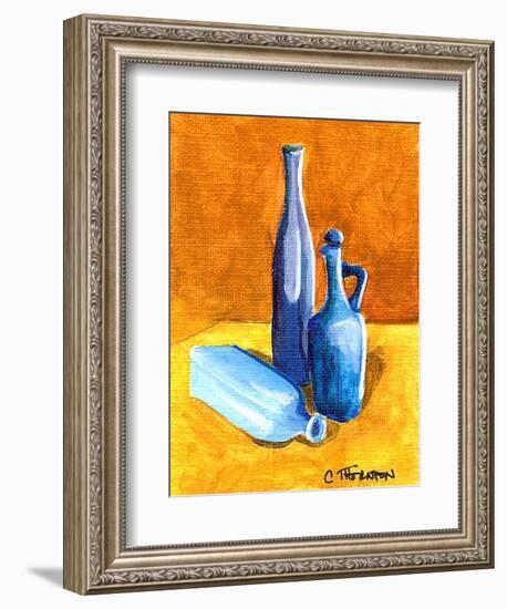 Blue Bottles-Cindy Thornton-Framed Art Print