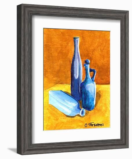 Blue Bottles-Cindy Thornton-Framed Art Print