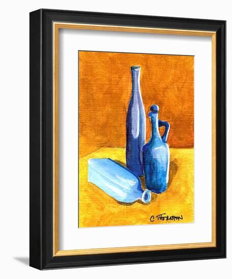 Blue Bottles-Cindy Thornton-Framed Art Print