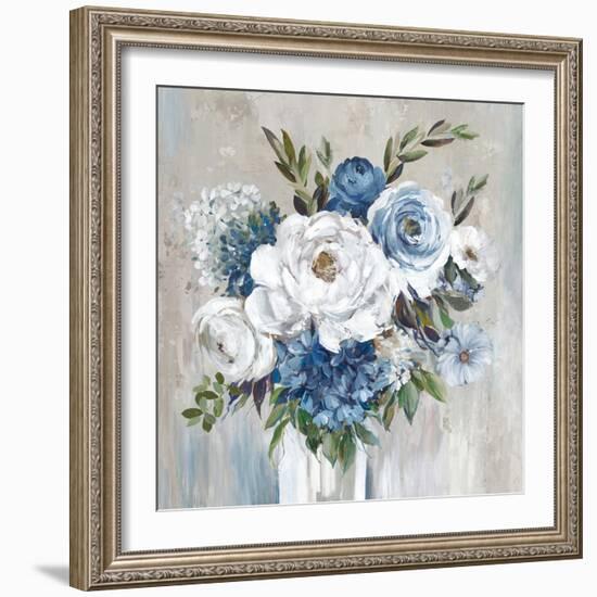 Blue Bouquet of Flowers-Asia Jensen-Framed Art Print