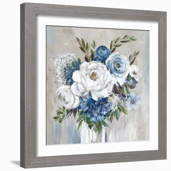 Blue Bouquet of Flowers-Asia Jensen-Framed Art Print