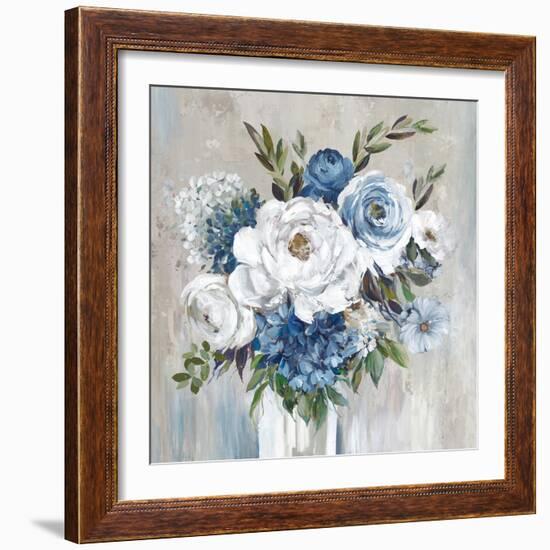 Blue Bouquet of Flowers-Asia Jensen-Framed Art Print