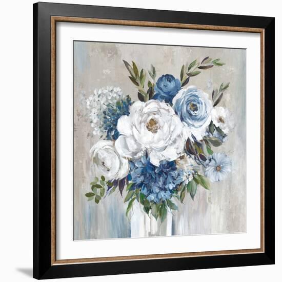 Blue Bouquet of Flowers-Asia Jensen-Framed Art Print