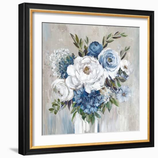 Blue Bouquet of Flowers-Asia Jensen-Framed Art Print