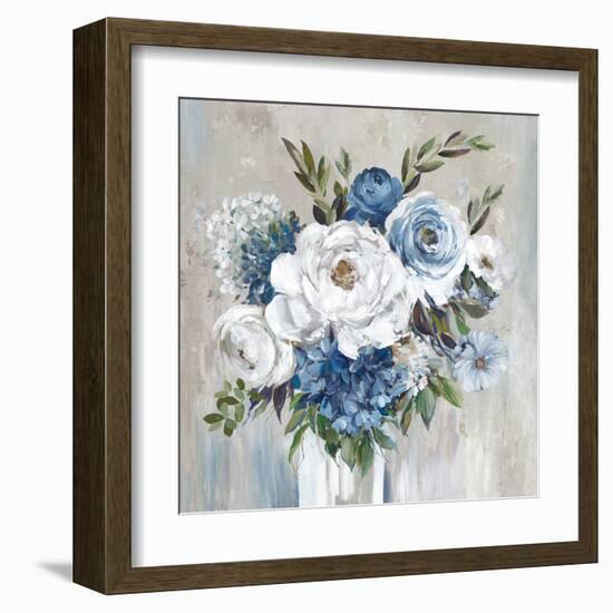 Blue Bouquet of Flowers-Asia Jensen-Framed Art Print