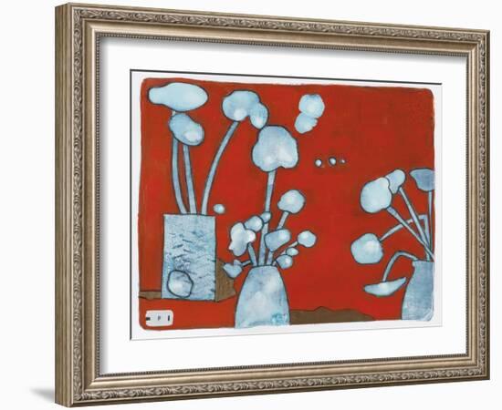 Blue Bouquets 9-Maria Pietri Lalor-Framed Giclee Print