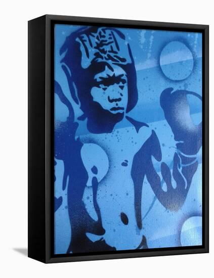 Blue Boxer-Abstract Graffiti-Framed Premier Image Canvas