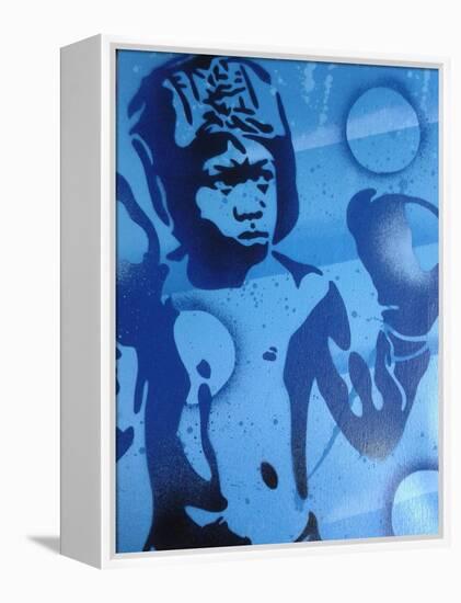 Blue Boxer-Abstract Graffiti-Framed Premier Image Canvas