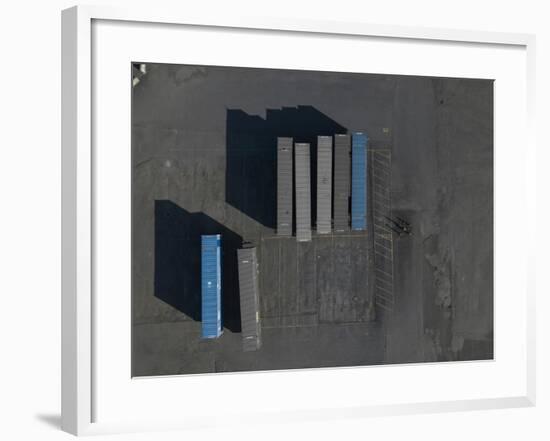 Blue Boxes 1-Moises Levy-Framed Giclee Print