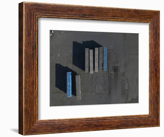 Blue Boxes 1-Moises Levy-Framed Giclee Print