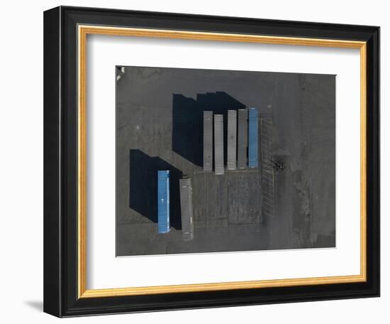 Blue Boxes 1-Moises Levy-Framed Giclee Print