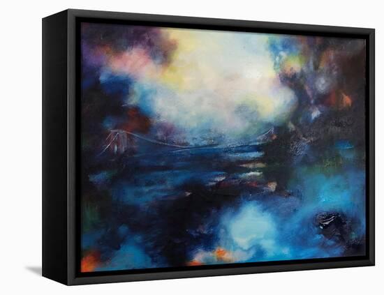 Blue Bridge-Emma Catherine Debs-Framed Stretched Canvas